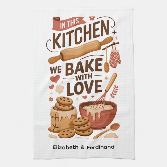 Personalized IN THE KITCHEN WE BAKE... Towel (Vertical)