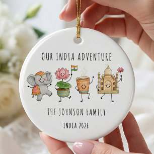 Personalized India Family Trip Ornament