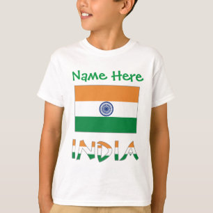 Personalized India Flag Gift Boys T-Shirt
