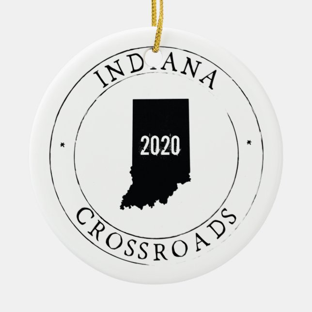 Personalized Indiana Ornament (Front)
