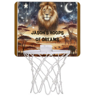 Personalized Indoor Hoop with Lion Safari Design