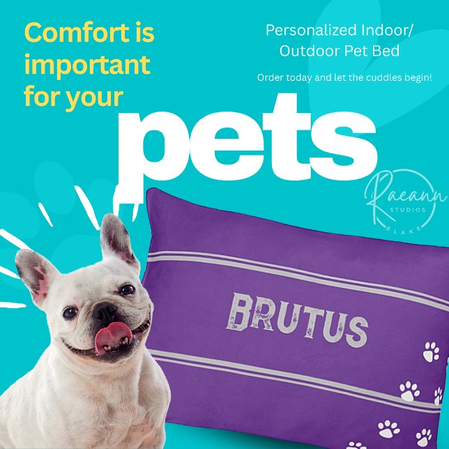 Personalized Indoor/Outdoor Pet Bed (Creator Uploaded)