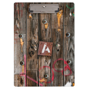 Personalized Industrial Rustic Wood Clipboard