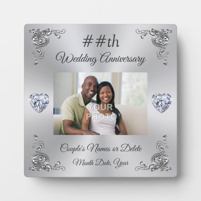 Personalized Inexpensive Anniversary Gifts, Photo Plaque (Front)