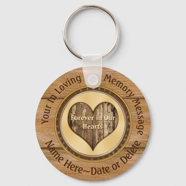 Personalized Inexpensive Memorial Gifts, Sympathy Keychain (Front)