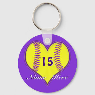 PERSONALIZED Inexpensive Softball Team Gifts Keychain