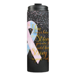 Personalized Infertility Aware Pink & Blue Ribbon Thermal Tumbler