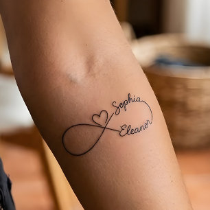 Personalized Infinity Love Custom Couple Names  Temporary Tattoos