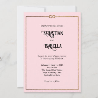 Personalized Infinity Love Pink Wedding Invitation