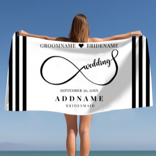 Personalized Infinity Wedding Favor Gift Beach Towel