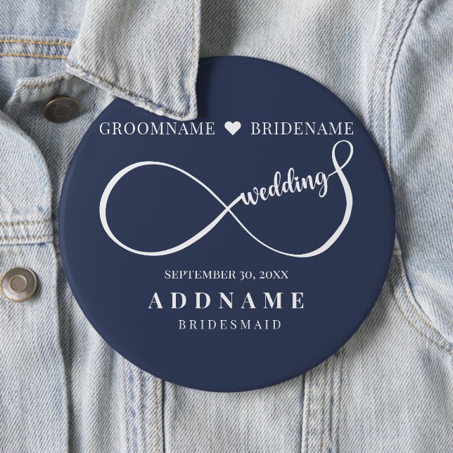Personalized Infinity Wedding Favor Gift Button (In Situ)