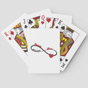 Personalized Infinity With Glitter Heart Poker Cards
