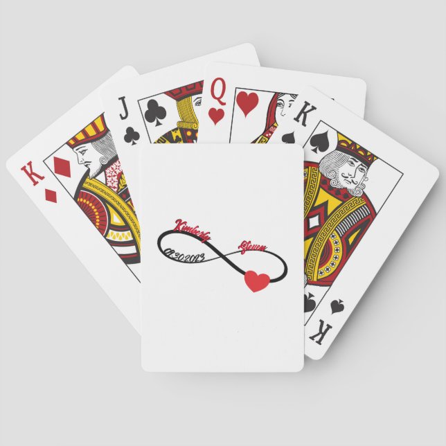 Personalized Infinity With Heart  Poker Cards (Back)