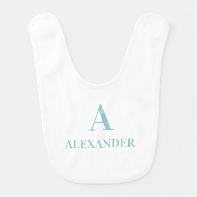 Personalized Initial and Name Baby Bib (Front)