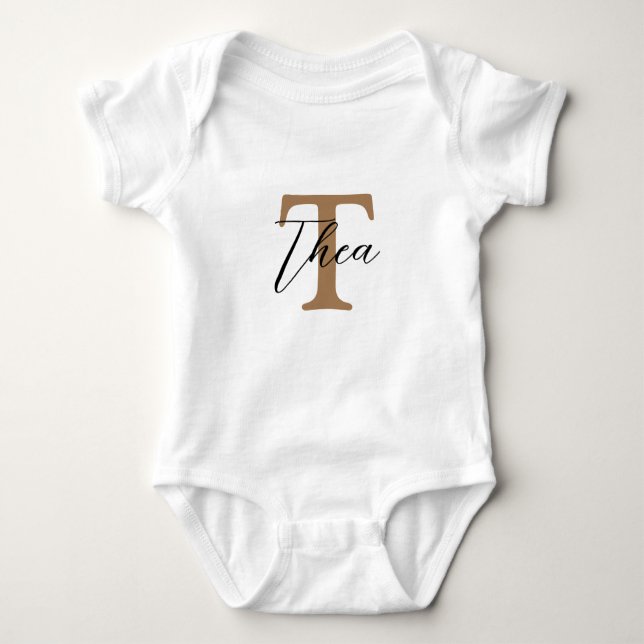 Personalized initial and name baby bodysuit (Front)