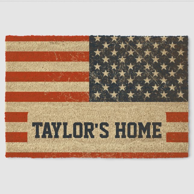 Personalized Initial and Name | Custom Welcome Fiber Doormat (Front)