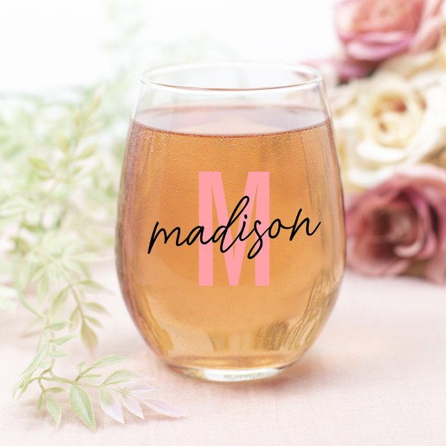 Personalized Initial and Name Stemless Wine Glass (Creator Uploaded)