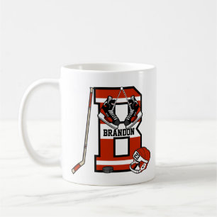 Personalized Initial B Ice Hockey Coffee Mug