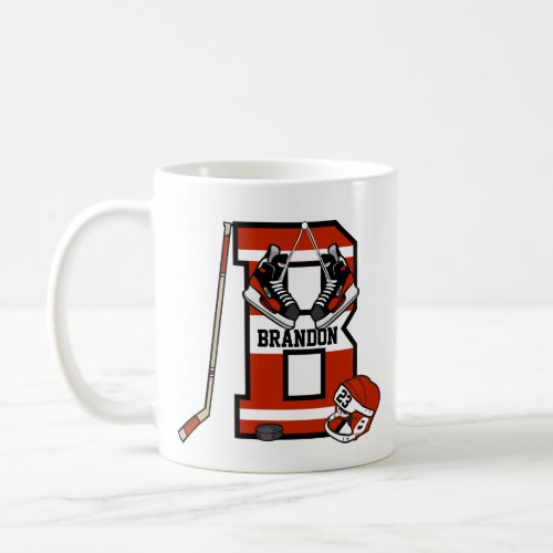 Personalized Initial B Ice Hockey Coffee Mug