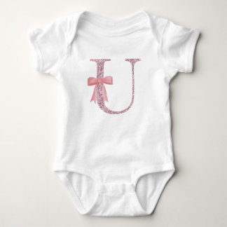 Personalized Initial Baby Girl "U" Baby Bodysuit