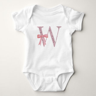 Personalized Initial Baby Girl "W" Baby Bodysuit