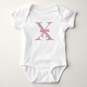 Personalized Initial Baby Girl "X" Bodysuit