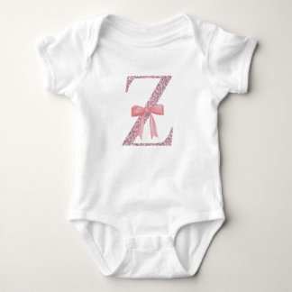 Personalized Initial Baby Girl "Z" Baby Bodysuit