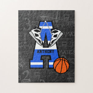 Personalized Initial Basketball Jigsaw Puzzle