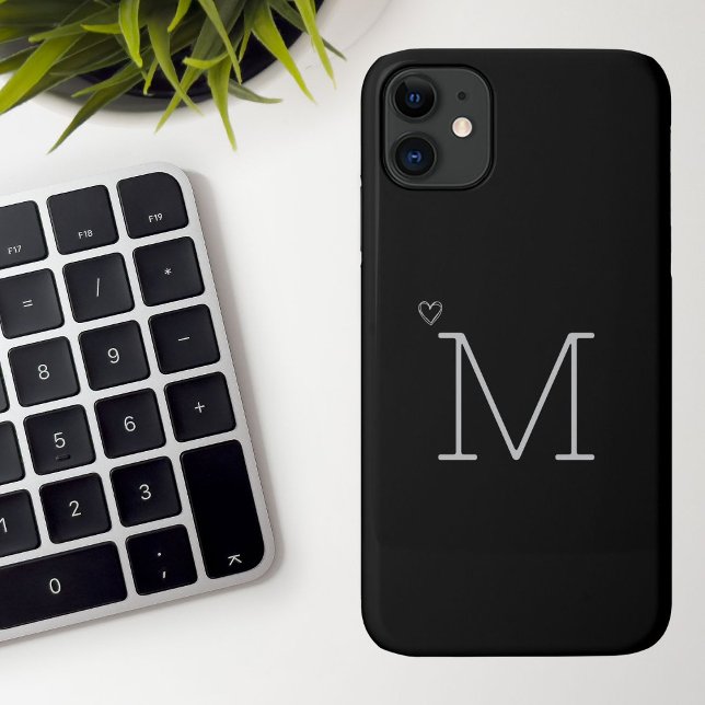 Personalized Initial Black Case-Mate iPhone Case (Creator Uploaded)