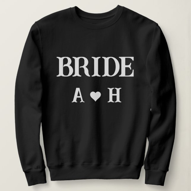 Personalized  initial Bride and groom name Sweatshirt (Design Front)