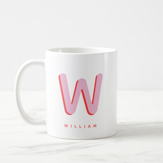 Personalized Initial | Custom Name Monogram  Coffee Mug (Left)