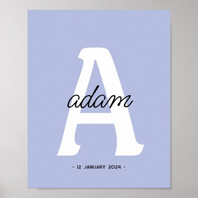 Personalized Initial | Custom Name Monogram Poster (Front)