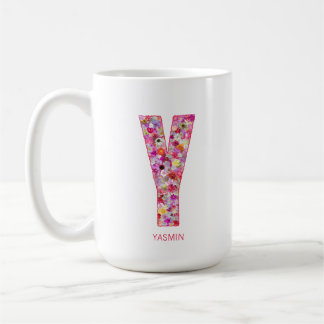 Personalized Initial | Floral Letter Y Monogram Coffee Mug