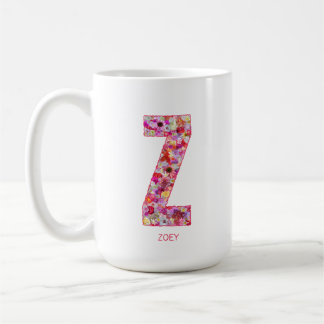 Personalized Initial | Floral Letter Z Monogram Coffee Mug