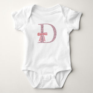 Personalized Initial for baby girl "D" Bodysuit