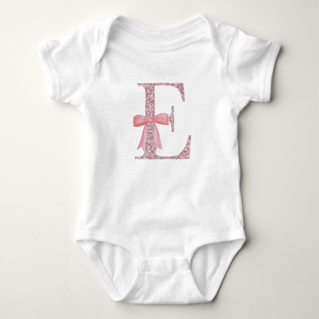 Personalized Initial for baby girl "E" Baby Bodysuit (Front)