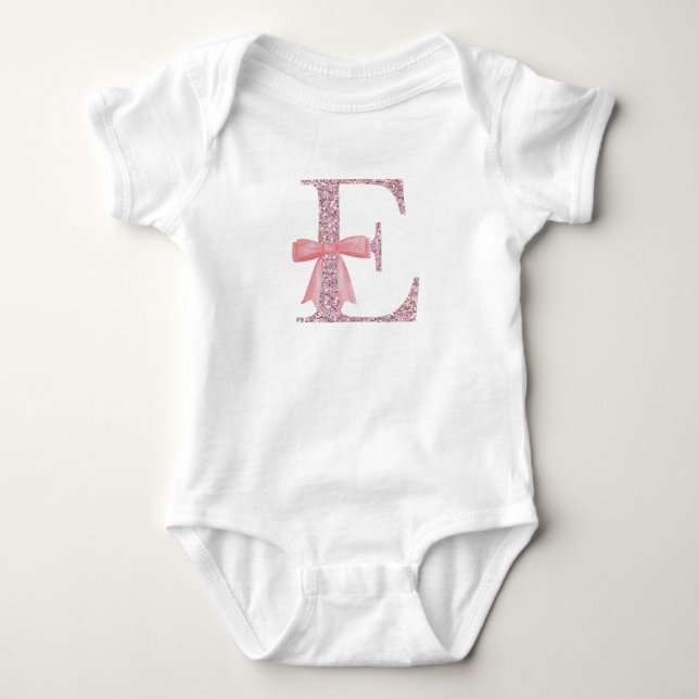 Personalized Initial for baby girl "E" Bodysuit (Front)