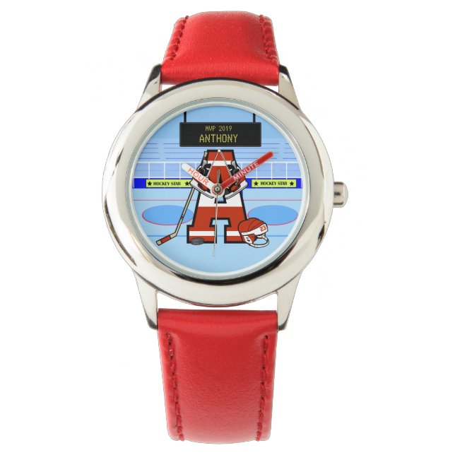 Personalized Initial Ice Hockey Watch (Front)
