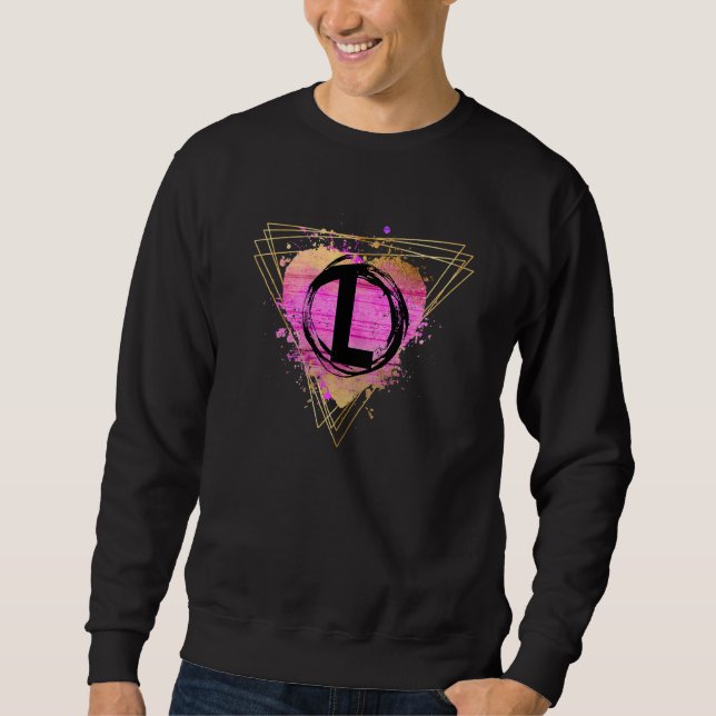 Personalized Initial L Monogram Letter Deco Cute C Sweatshirt (Front)