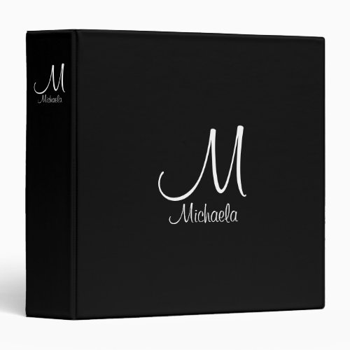 Personalized Initial Letter Monogram Template 3 Ring Binder