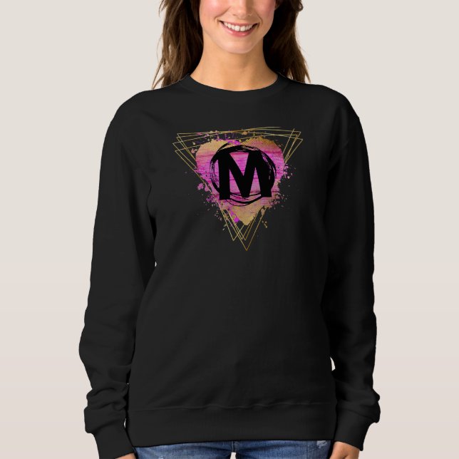 Personalized Initial M Monogram Letter Deco Cute C Sweatshirt (Front)