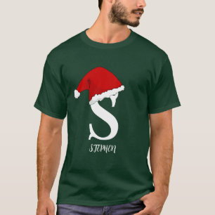 Personalized initial matching family Xmas pyjama T-Shirt