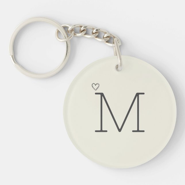 Personalized Initial Modern Keychain (Front)