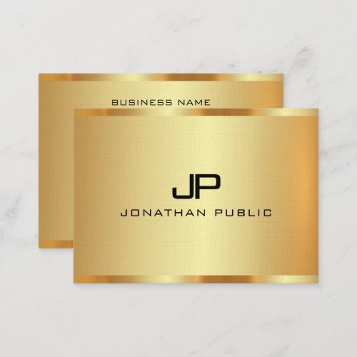 Personalized Initial Monogram Elegant Faux Gold Business Card