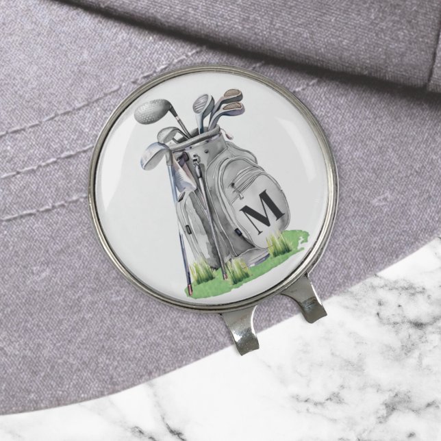 Personalized Initial Monogram Golf Hat Clip (Personalized Initial Monogram golf hat clip)