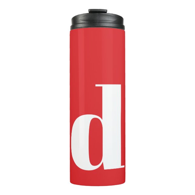 Personalized Initial Monogram Modern Simple Thermal Tumbler (Front)