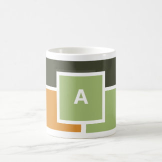 Personalized Initial Mug – Modern Color Block Desi