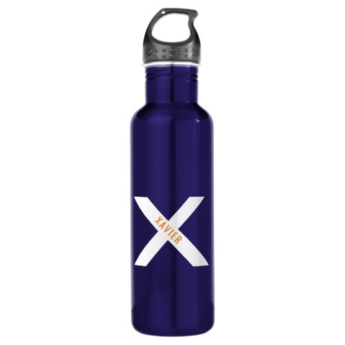 Personalized Initial Name Letter X Modern Unique Stainless Steel Water Bottle