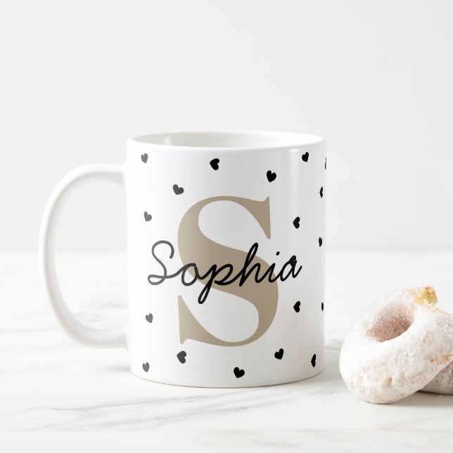 Personalized Initial & Name Mug – Gift Cup (With Donut)