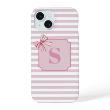 Personalized Initial Pink Bow Coquette
